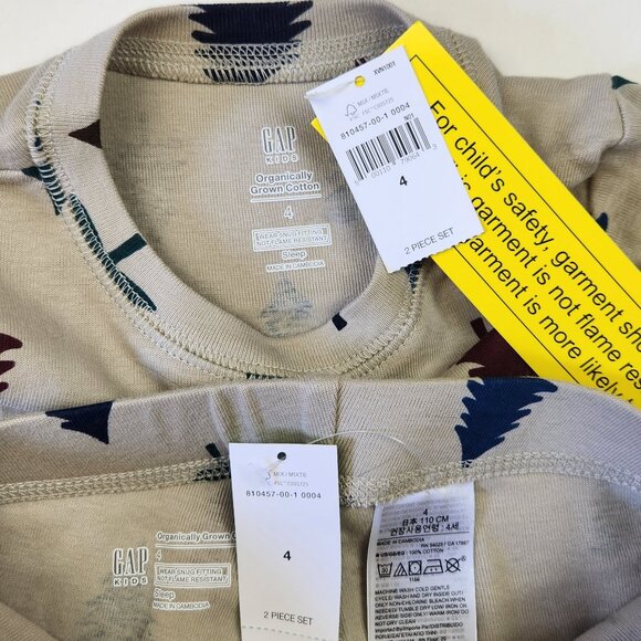 NWT Gap Kids Organic Cotton Winter Christmas Tree Print Pajama Set sz 8,12 - Picture 6 of 8